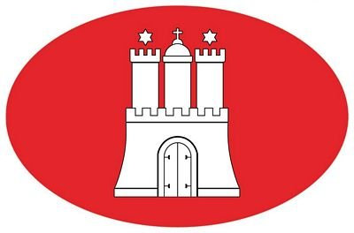 Autoaufkleber Wappen Fahne Hamburg Flagge NEU Aufkleber