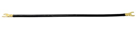 Pollmann Verdrahtungsbrücke, 2x Gabelkabelschuh, Schwarz, 6 mm², 350 mm, 1 Stück