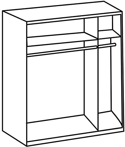 Wimex Kleiderschrank/ Schwebetürenschrank Chess, (B/H/T) 135 x 198 x 64 cm, San Remo Eiche / Absetzung Weiß
