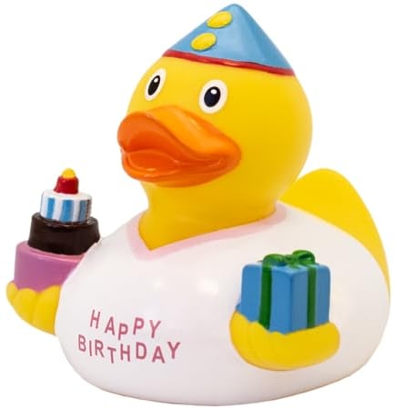 Lilalu Share Happiness – Badeente für Babies, Kinder und Erwachsene – Quietscheente – Geburtstagsente Mädchen