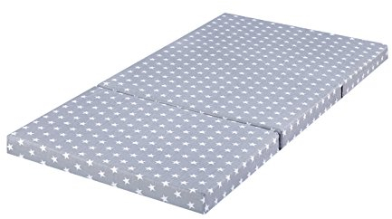 Bambini klappbare Reisebettmatratze Reisematratze 120x60 cm Sterne grau | 086604