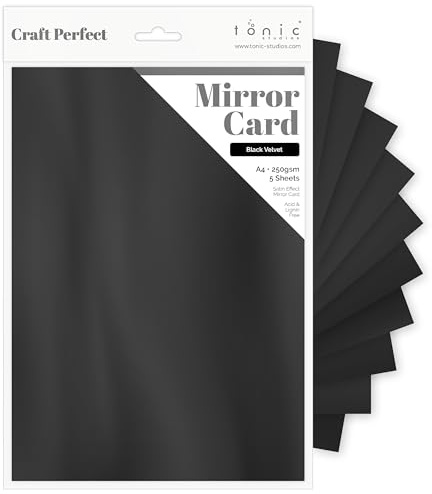 Craft Perfect Satin Mirror Card A4, Black Velvet