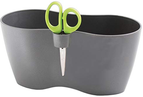 Erhard-Trading Kräutertopf MEDRA DOBLO + Schere für Kräuter 25 x 15 cm Anthrazit Blumentopf Doppel