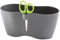 Erhard-Trading Kräutertopf MEDRA DOBLO + Schere für Kräuter 25 x 15 cm Anthrazit Blumentopf Doppel