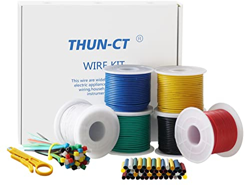 0,3mm² 22AWG Cable eléctrico de silicona Total 73,5 metros (6 colores diferentes de 12,25 metros de longitud cada uno) cable de cobre estañado 22AWG Cable electrónico de conexión Para el DIY