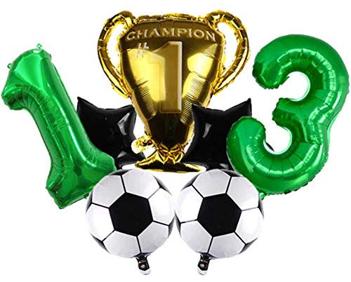 DIWULI Fussball Geburtstag 13 Jahre - Fussball Luftballons