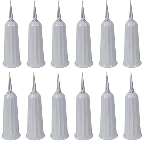 Vasi da cimitero in plastica, 12 pezzi, per decorazioni cimitero per tombe in terra Cimitero vaso con paletto commemorativo vaso floreale vaso vaso fiore cono per tomba prato Memorial