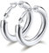 Bestyle Creolen Edelstahl Damen Klein Huggie Hypoallergen Ohrringe, Durchmesser 40mm, Silberne Helix Piercings Chirurgenstahl Ohrringe Ohr Schmuck für Frauen