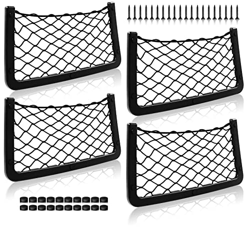 MaxAwe 4 STK Gepäcknetz, 36x18cm Auto Aufbewahrungsnetz mit Haken und Schrauben, Auto Ablagenetz für T4, T5, T6, Wohnmobil, Wohnwagen, LKW, Transporter