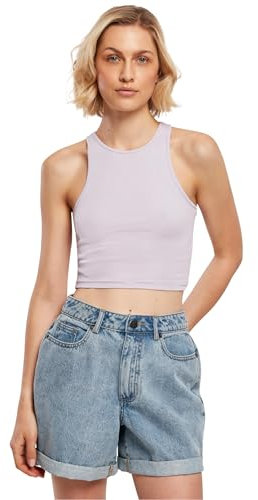 Urban Classics Damen Cropped Rib Top voor Dames T Shirt, Lila, XXL EU