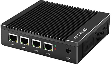 Sharevdi Firewall Micro Appliance,Fanless Mini Firewall PC, 4 x In-tel 2.5GbE I225 LAN Ports, In-tel N3700 Firewall PC, AES NI, Pfsense Compatible, No Memory, No Hard Drive, No System