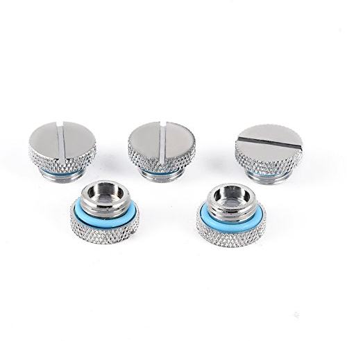 Accesorio Refrigeración, Tubo Refrigeracion Liquida, Adaptador Hardware Boca De Llenado Vaciado Tapón Tope Cierre Rosca G1/4 5piezas Latón Cromado Por Agua Sello Silicona Accesorios Para Computadora
