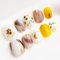 Sun&Beam Nails Handmade Press-on Short Squoval Round Yellow Gold Flower Glitter Ombre Design Fashion False Nail Tips 10 Pcs Set (#005 M)