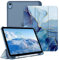 Fintie Funda para iPad 11ª Generación 2025 de 11 Pulgadas (Chip A16), iPad 10ª Generación de 10.9 Pulgadas (2022) - Funda Antichoque y Soporte para Lápiz, Auto-Reposo/Activación,Mármol Azul Dorado