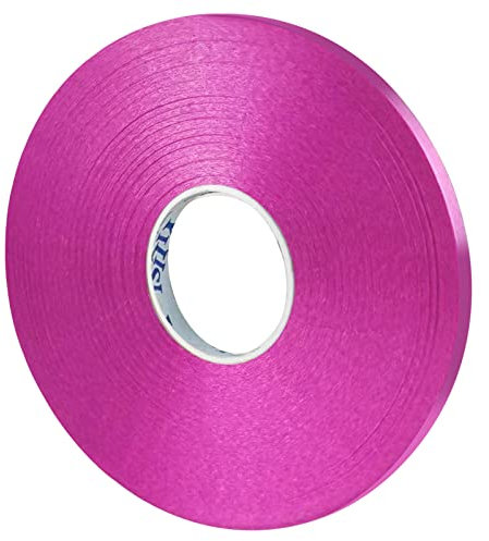 DONQL 1 Rouleaux Ruban Cadeau, Ruban Cadeau Emballage, 5 mm x 50 m, Ficelle Ballon, Ruban Ballon, Ruban Decoratif pour Fêtes Artisanat, Cadeau, Mariage, Bricolage, Anniversaire (Rouge Rose)