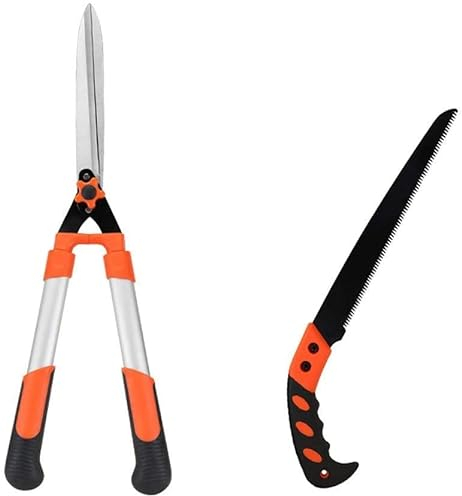 Samnuerly Garten-Astschere Heckenschere, Pflanzen-Astschere aus Kohlenstoffstahl, Rasentrimmer, Langstielschere, Gartenschere, Grünpflanze, Handschuh-Bypass-Gartenschere (Größe: C) (A) (C)