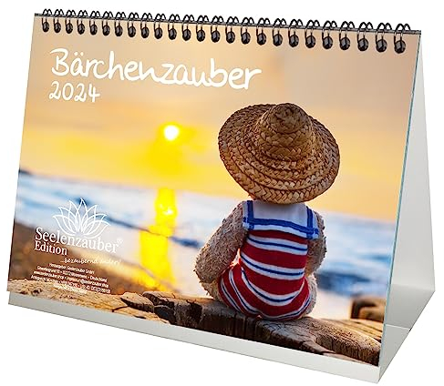 Bärchenzauber DIN A5 Tischkalender für 2024 Teddy und Bärchen - Geschenkset Inhalt: 1x Kalender, 1x Weihnachtskarte (insgesamt 2 Teile)