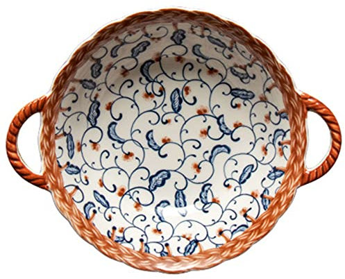 Geschirr Ramen-Suppenschüssel aus Keramik, Suppenbecher, große Keramik-Ramen-Schüssel, tiefe Zwiebel-Suppenschüssel, ofenfest, mikrowellengeeignete Servierschüssel.-Boho-23x19x6cm,650ml (Farbe: Blau u