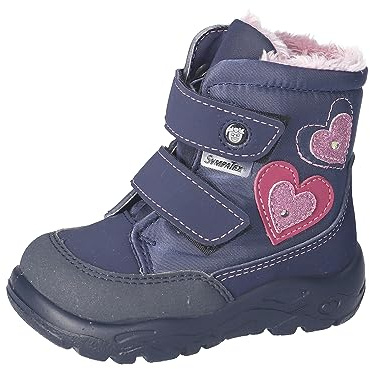 RICOSTA Baby Mädchen Winterstiefel Maddi,Kinder Lauflernschuhe,WMS:Mittel,lose Einlage,Sympatex,Blinklicht,Nautic/Marine (170),22 EU