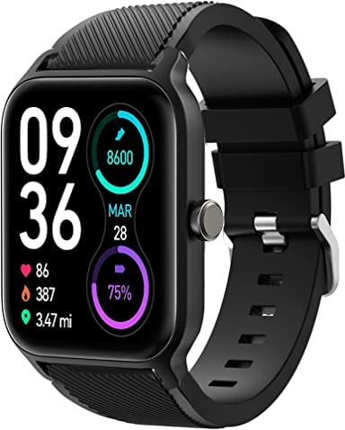 Blueshaweu Armband Kompatibel Für TOOBUR IDW13 / Gydom IDW13 / Woneligo W13 Smartwatch, Classic Sport Silikon Ersatz Uhrenarmband Für IDW13 Smartwatch 1,8'' (schwarz)