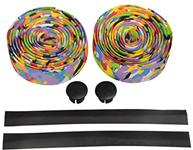 Kisbeibi Bike Handlebar Tape, Bike Grip Tape, Cycling Bicycle Handle Wraps Road Bike Bar Tape, Self Adhesive EVA Touring Bicycle Handlebar Tape Bike Bar Tape for Road Bike(Multicolor)