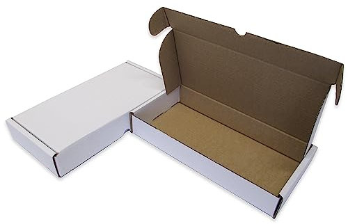 W.E. Roberts Pack of 50 Die Cut Postal Mailing Cardboard Boxes White (305 x 152 x 50mm)