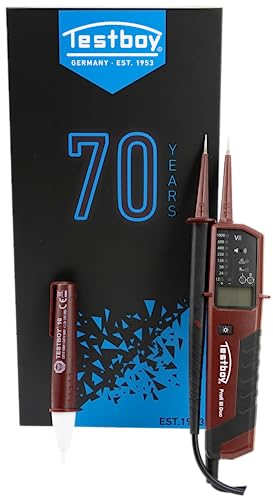 Testboy Profi III DUO Jubi Box mit kostenlosem Testboy 10 (präzise Voltmeter-Funktion und hoher Sicherheitsstufe - CAT IV 1000 V, Einhandbedienung, zweipoliger Drehfeldprüfung, einpolige Phasensuche)