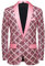 CARFFIV Uomini Paillette Shiny Stereoscopic Pattern Prom Suit Giacca Un Pulsante e Blazers Tuxedo per Il Banchetto di Nozze,Pink,S