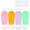 AiQInu Flacon Voyage Silicone 90ml, 4 Pièces Étanches Bouteille Vide Flacon Voyage Avion pour Huile Solaire, Shampooing, Lotion, Gel Douche Crème,Sans BPA