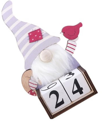 NOLITOY 1stk Weihnachtskalender Countdown Zum Weihnachtsadventskalender Weihnachts-countdown-kalender Wichtel Figuren Skulpturen Kalender Jahrgang Esstisch Holz