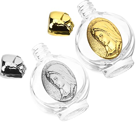 Cabilock 2 Pièces Bouteille d'eau Bénite Récipients Vides Deau Bénite De Baptême De Pâques Réservoir Deau De Baptême Ballon Deau Bénite Saint Bouteille en Verre Vide Un Verre Voyage Ancien