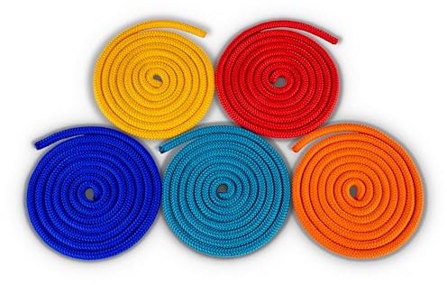 HAEST Springseil-Set für Kinder & Erwachsene | 2,10 m Länge | Bunte Farbmischung | Je 88 g Gewicht | Ideal für Schul- und Vereinssport | Robust & Anpassbar