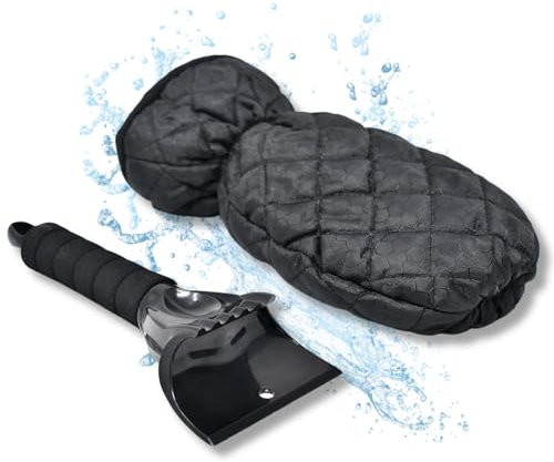 FLG Eiskratzer mit Handschuh Auto Scheibenkratzer schnell & effizient aus ABS - Kratzer frei - Warmer & wasserfester Handschuh Scheibenkratzer effizient & passgenau