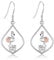Flamingo Earrings 925 Sterling Silver Flamingo Monstera Leaf Dangle Drop Earrings Pink Animal Jewellery Beach Gifts for Women Girls