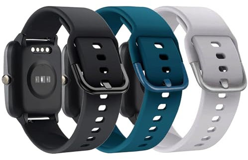 TUCOMO 3 Pack Armband Kompatibel mit 19mm Veryfitpro ID205L ID205S ID205G ID215G ID216 SW020 SW023 WF021 WF025, Weiches Silikon Sport Ersatzband für Uwatch3 Ufit GT Herren Damen