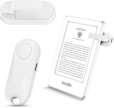 K2 RF Control Remoto Página Turner para Kindle Paperwhite Accesorios Lectura Kobo Surface Comics/Novelas iPhone Tablets Android Tomar Fotos Cámara Grabación de Video Remoto (Blanco)
