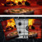 Pannello Copri Piano Cottura Induzione Fornelli Piastra Tagliere | Pizza con Fuoco | 52x75 cm | per 5 Fuochi | da Cucina | in Vetro Temprato | 2 Pezzi