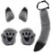 keland Katzenohren Plüsch Pfoten Handschuhe Wolf Schwanz Halloween Cosplay Kostüm Zubehör (Grau)