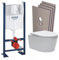 WC Suspendu Pack Complet Accessoires - Pack WC Grohe Bâti autoportant, WC sans bride SAT, Abattant softclose, Plaque chrome mat, Set habillage, Abattant WC,Cuvette Toilette, Chasse d'eau Wc, Mécanisme