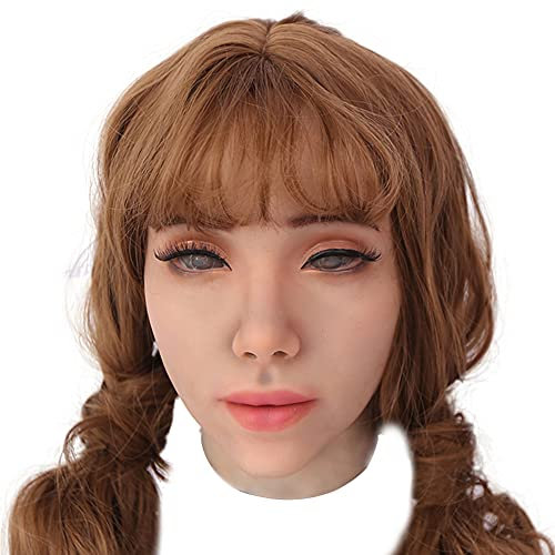LCUPPON Maschera in Silicone Femminile per Halloween Crossdresser Cosplay (Tan)