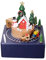 NeaxgeandX Spieluhr Weihnachtszug mit drehbarem Zug für Kinder, Sammlerstück, Blau, Dunkelblau, 11 x 11 x 15 cm