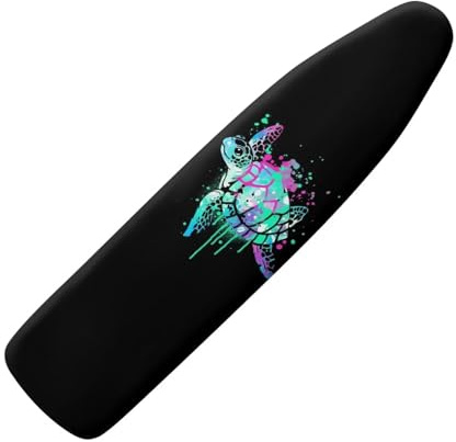 SEANATIVE Neon Sea Turtle Print Bügelbrettbezug Hitzereflektierend Fleckenabweisend Bügelbrett Ersatzbezug mit elastischem Rand Rutschfester Dicker Bügelbrettpolster Schutz