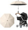 Gehanico Sonnenschirm Universal Sonnenschirm Sonnenschutz für Kinderwagen & Buggy UV Schutz 50+ mit Universalhalterung für Rund- und Ovalrohre verstellbar (Beige)