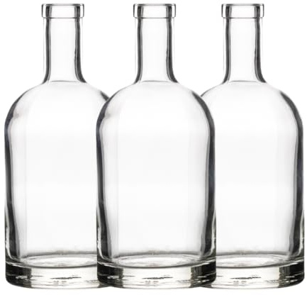 Empty 700ml glass Spirit Bottles | Gin, Vodka & whiskey Bottle | perfect for Alcohol, Spirits, Liquor | J&b (100)