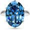 Linawe Aquamarin Ringe Frauen, Schmuck Ring Verstellbar Silber, Grosse Moissanite Diamant Blauer Stein Fingerring Damen, Damenringe Jewelry Modeschmuck