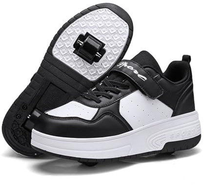 Hiseng Schuhe mit Rollen für Mädchen 28-40 EU, Schuhe mit Rollen für Jungen Rollschuhe Schuhe 2-in-1 Roller Schuhe Schuhe mit Rollen Kinder Outdoor Turnschuhe Turnschuhe mit Rollen Versenkbarer