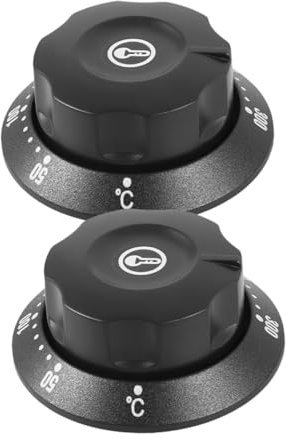 SHOWERORO 2piezas Repuesto De Perillas De Control De Temperatura Para Freidoras y Hornos Instalación y Uso Construcción Plástica Duradera Compatible Con Múltiples Dispositivos