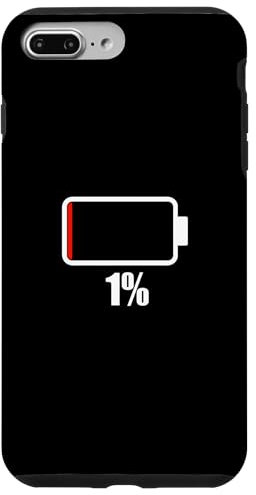 Batterie 1 % [1 % restant] Batterie morte du t-shirt batterie faible Coque pour iPhone 7 Plus/8 Plus