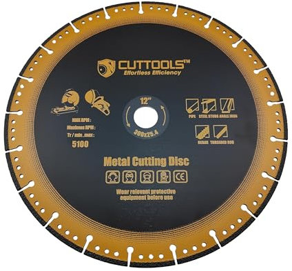 CUTTOOLS 115mm Angle Grinder Cutting Disk 12inch Metal Cut Off Disc Abrasive Wheel 9 inch Diamond Blade 230mm Rebar Cutter 300mm Metal Cutting Disk 4.5inch Cut Off Wheel (yellow, 300mm, 35, Medium)