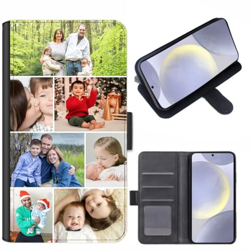 EKAM Personalised Phone Case For Samsung Galaxy A Models, A16, A26, A36, A56, A34, A12, A14, A54 4G/5G, Custom Photo/Image Collage Layout Design on PU Leather Wallet Magnetic Flip Cover